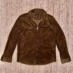 H&M Men's Full Zip Suede brown Coat Jacket